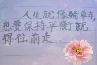 生活犹如骑单车,唯有前进才能保持平衡 生活就像骑单车,想保持平衡就得往前走