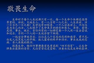 敬畏生命的意思是什么，敬畏生命的上一句是