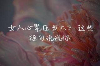 生活压力大心累的句子，生活压力大心累的句子有哪些