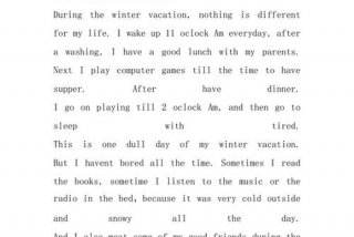 假期生活英文怎么说；假期生活用英语怎么写作文