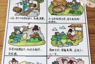 牛郎生活凄苦的连环画 - 牛郎凄苦身世的连环画