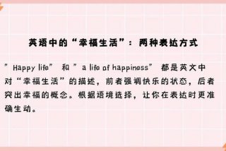 幸福地生活英语（或者幸福的生活的英文）