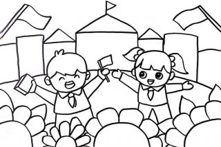 小学生校园生活简笔画 小学生校园生活绘画作品图片