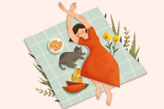 悠闲生活图片卡通，悠闲的图片 卡通唯美