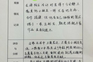生活观察记录中班100篇分析与措施、生活观察记录表中班