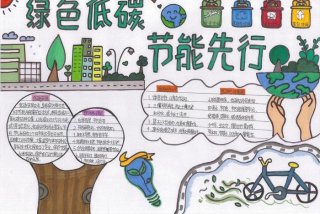 绿色生活低碳环保小报、绿色环保低碳生活画报