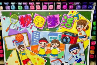 校园生活图片卡通，校园生活图片卡通简笔画