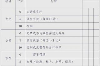日常生活能力评定量表评分 日常生活能力评定量表评分总分34分
