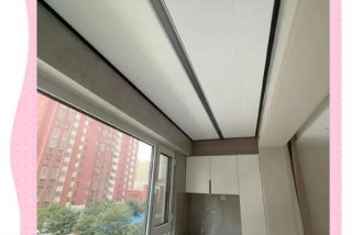 生活阳台吊顶铝扣板 - 阳台铝扣板吊顶加衣架效果图