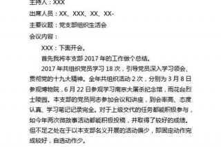 组织生活会会议记录 - 银行组织生活会会议记录
