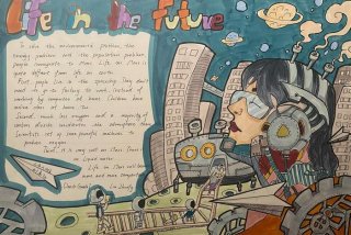 未来的生活英语手抄报，未来生活英语手抄报机器人