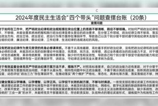 民主生活会个人问题整改清单（2024个人问题及整改清单表）