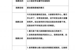 幼儿生活能力观察记录（幼儿生活能力观察记录表）