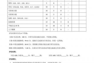 日常生活能力评估量表下载、日常生活能力评定量表内容