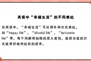 过上幸福生活英语；过上幸福生活英语咋说