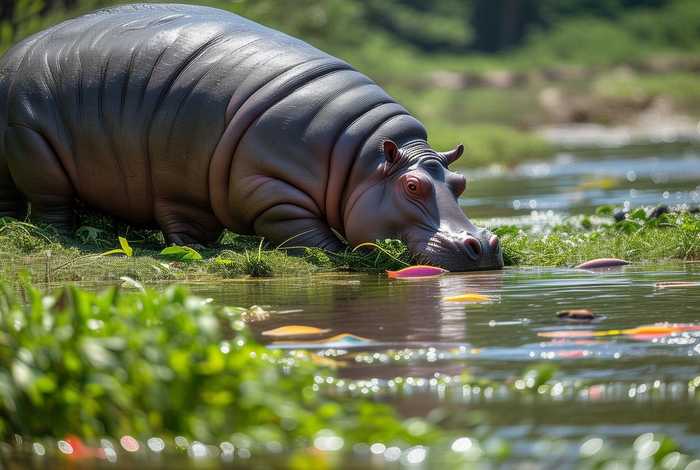 河马的饮食习性，河马的食物吃什么食物