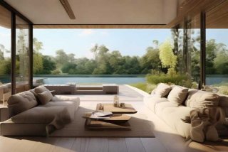 客厅生活阳台打通一体设计；客厅生活阳台打通一体设计效果图