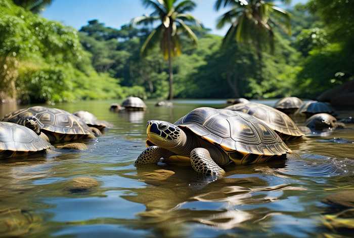 巴西龟的生活图、巴西龟的生活图片