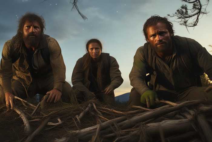 荒野求生两男一女挑战原始生活；荒野求生男女混搭原始生活