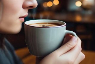 喝咖啡图片实拍侧面 - 喝咖啡图片实拍 真实