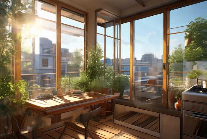 厨房生活阳台封窗效果图，厨房生活阳台封窗效果图片