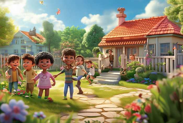 快乐生活美好家园；美好家园,快乐生活的绘画作品