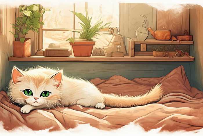 猫生活环境简笔画 - 小猫生活环境简笔画