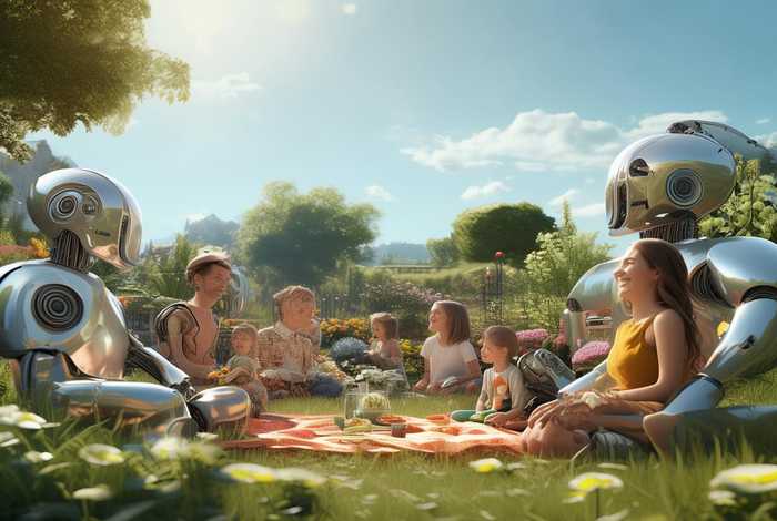 机器人与生活绘画（机器人与生活绘画图片大全）