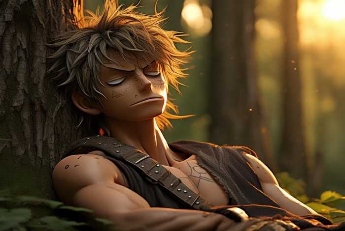 路飞累了；路飞困了