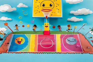 儿童篮球场手绘画 儿童篮球场手绘画图片
