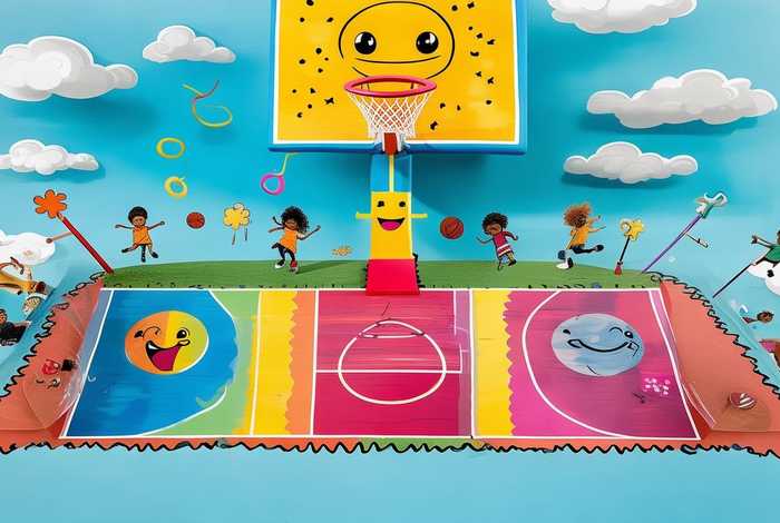 儿童篮球场手绘画 儿童篮球场手绘画图片