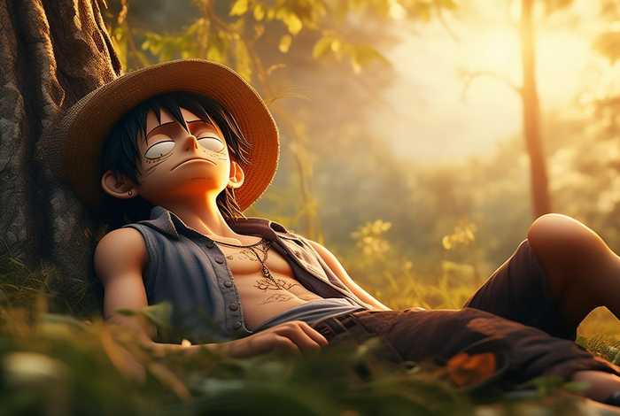 路飞累了；路飞困了