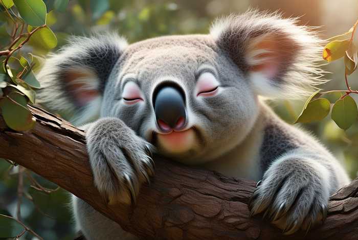 没睡醒考拉习性；考拉睡觉的图片