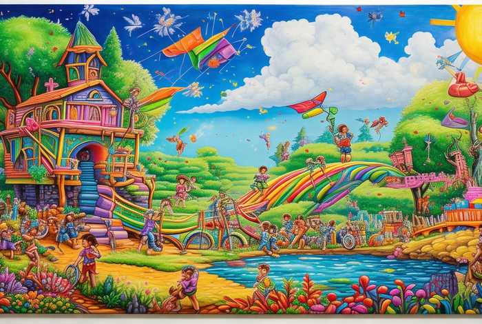 丰富多彩的童年生活画 丰富多彩的童年生活画画作品