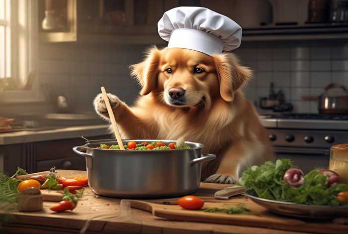 狗狗帮我做饭了 - 狗帮主人做饭