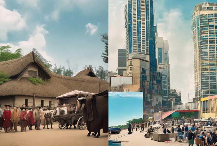 过去和现在的生活变化小报，过去和现在的生活变化手抄报