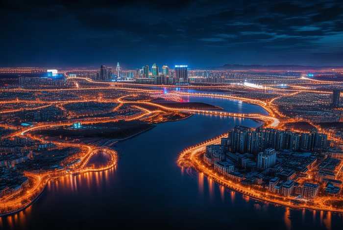 满洲里夜景航拍、满洲里夜景航拍视频