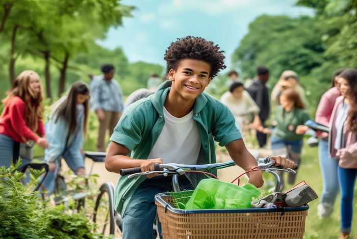低碳生活人物海报高中；低碳生活海报设计