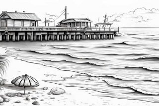 海滨生活照（海滨生活配图简笔画）