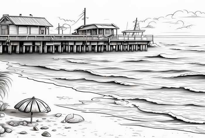 海滨生活照（海滨生活配图简笔画）