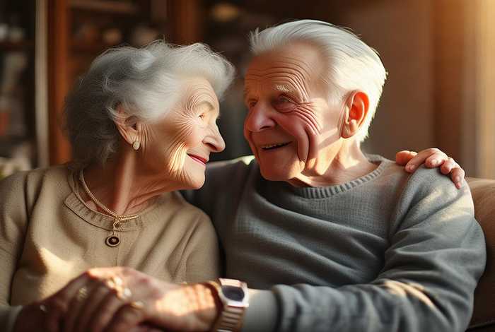 老年人秀恩爱视频，一对恩爱老人的短视频