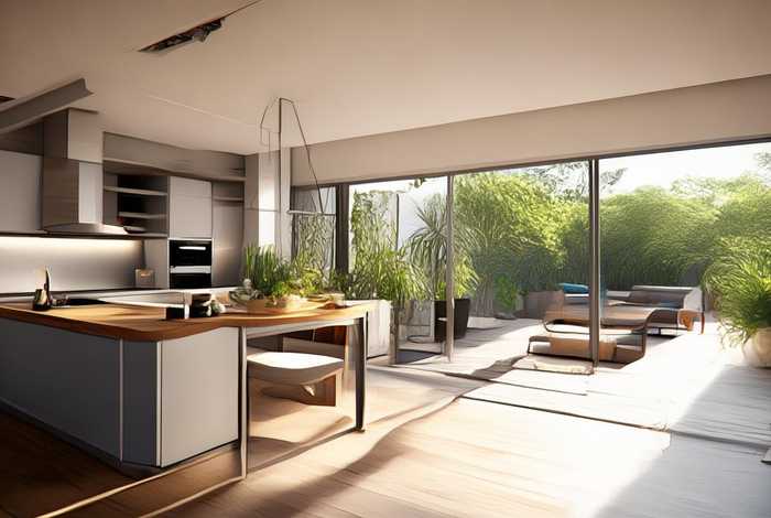 厨房生活阳台连在一起装修效果图 - 厨房生活阳台一体装修效果图