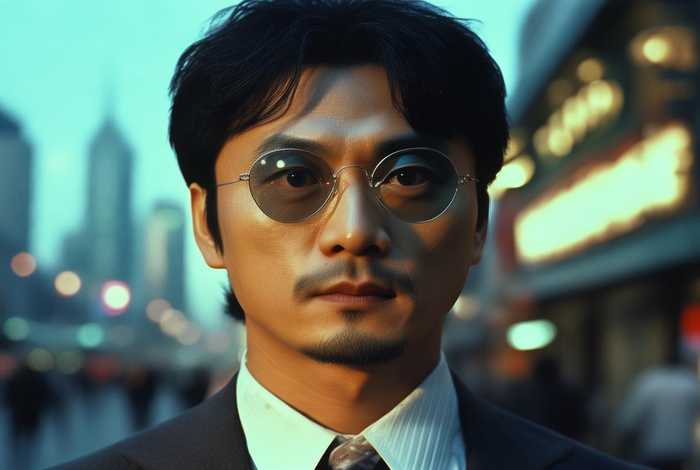 戴墨镜图片；王家卫不戴墨镜图片