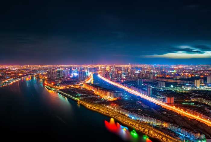 满洲里夜景航拍、满洲里夜景航拍视频