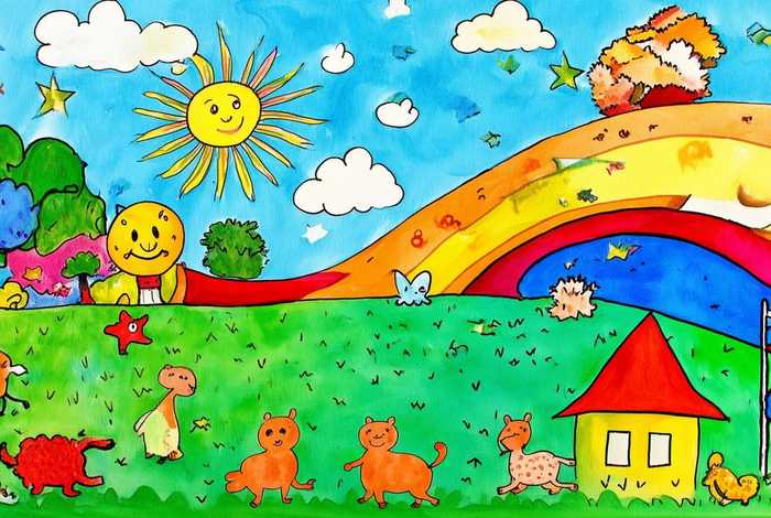 儿童画我的美好生活，儿童画我的美好生活图片