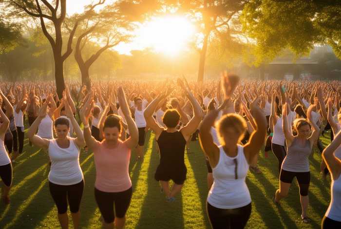 健康好生活 万人同练八段锦全民健康好生活