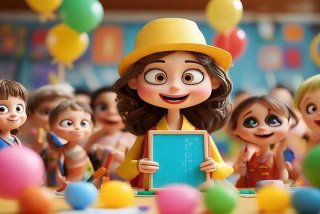 儿童画我的老师图片，幼儿绘画我的老师图片