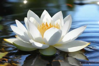 白莲盛放洁白无瑕、洁白无瑕的白莲花