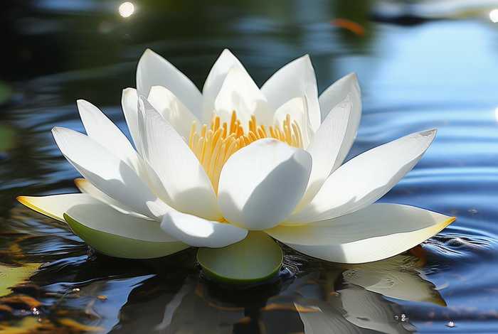 白莲盛放洁白无瑕、洁白无瑕的白莲花