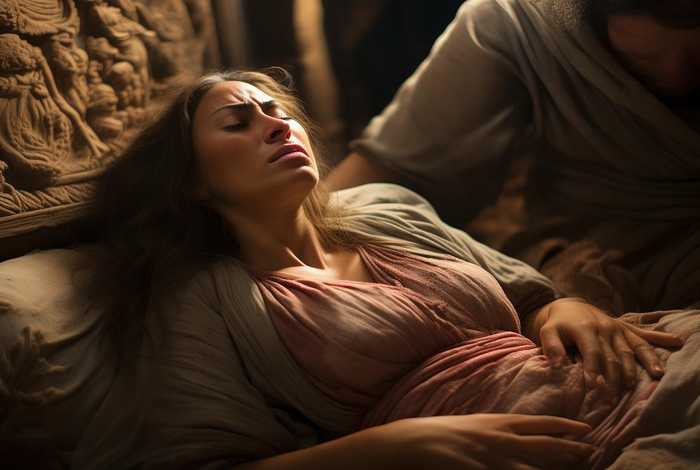 古代女人生孩子，古代女人生孩子视频疼苦难产压肚子